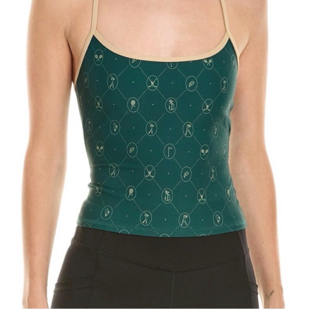 WEWOREWHAT Sport Camisole Small Green Tennis Print NWT XS